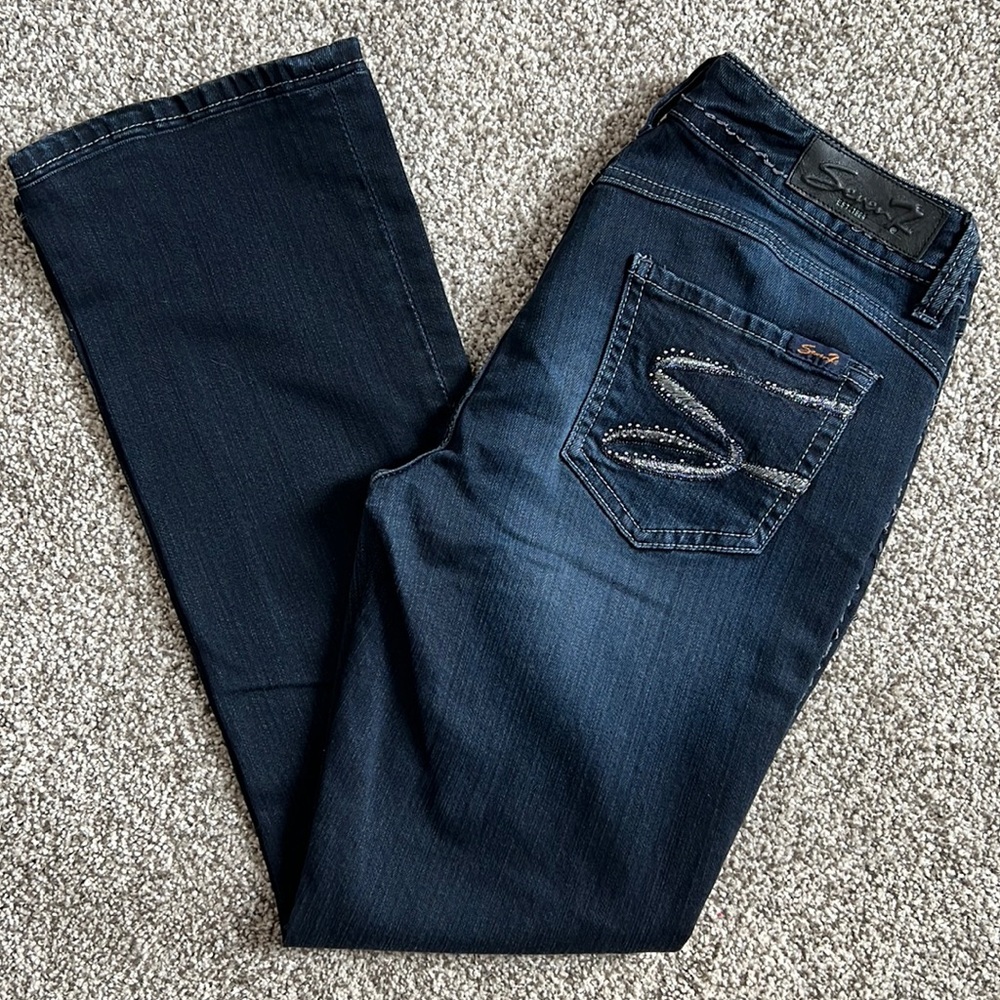 Seven7 Dark Wash Bootcut ALTERED HEM Jeans Size 6
